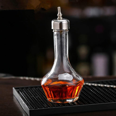 Bitters Bottle - 50ml Glass Dash Bottle with Stainless Steel Dasher Top, Professional Bar Tool for Making Cocktails (Sliver)...