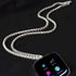 Stainless Steel Chain Necklace Smartwatch Band Compatible with Fitbit Versa 1/2/Lite Newest Polished Silver Metal Wheat Chain Strap Rope Neckband ...