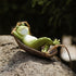 Arola Hammock Frog Decoration, Creative Garden Swing Hanging Frog, Tree Rope Hanging Crafts Animal Sculptures, Individual Decoration for Yard Gard...