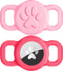 Joytale 2 Pack Cat Collar Airtag Holder,Elastic Silicone Air Tag Holder for Puppy Dogs Cats Kitten, Light and Durable Apple Airtag Holder with Sli...