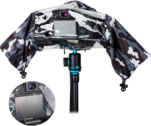 Camera Lens Rain Cover Raincoat Sleeve Gear Camo for Canon EOS R10 R7 R5 R6 R Rp Rebel T7 T8i T7i 90D 80D 4000D SL3 SX70 Nikon Z7II Z6II Z5 D780 D...