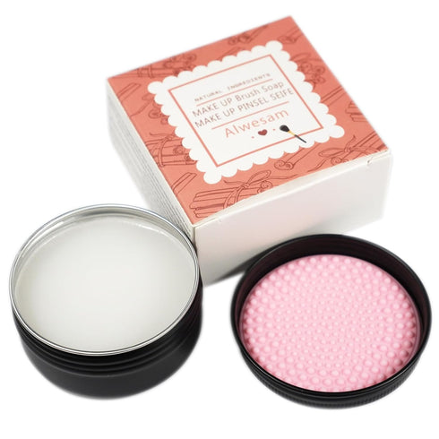 Makeup Brush Sponge Soap Cleaner with Silicone Scrubber Cleaning Mat (Small,2.12 oz)...