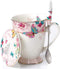 YBK Tech Euro Style Porcelain Tea Cup Coffee Mug with Lid for Breakfast Home Kitchen (((Butterflies Pattern) (Pink)))...