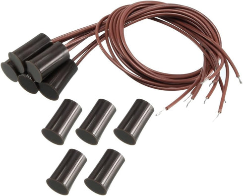 uxcell N.C. Recessed Wired Security Window Door Contact Sensor Alarm Magnetic Reed Switch Brown RC-33 5pcs...