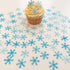 CHOCKACAKE 48pcs Christmas Wafer Edible White&Blue Snowflakes Cupcake & Cake Toppers Decoration for Winter Frozen Theme Party...