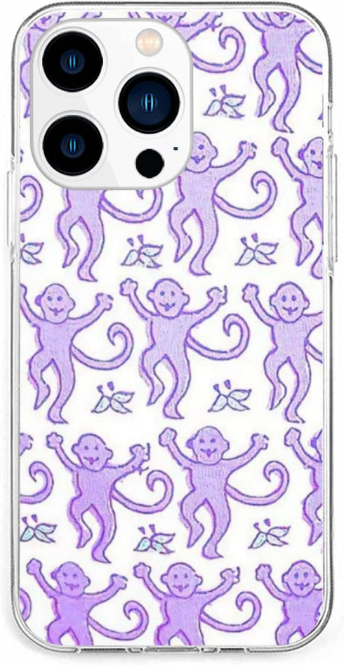 Phone Case Purple Roller Monkey Compatible with iPhone 13 Case Accessories Rabbit Print Shock Scratch 3D Waterproof Transparent...