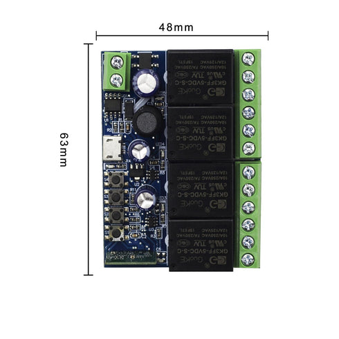 Ewelink WiFi Wireless Smart Relay Module USB 5v 4 Channel Inching Self-Lock Latched Dry Contact Remote Switch for Access Control, Garage Door,Home...