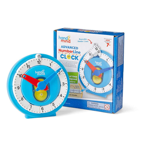hand2mind Advanced NumberLine Clock™ for Kids Learning to Tell Time, Math Manipulatives for Telling Time, Analog Clock for Kids Learning, Learning...