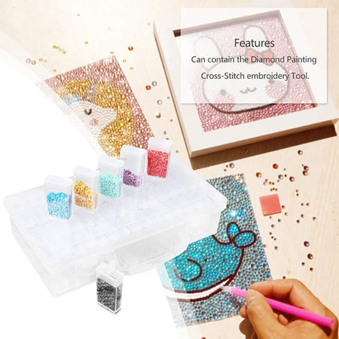 64 Grid Diamond Embroidery Box Jewelry Drill Storage Boxes Clear Plastic Diamond Painting Accessories Boxes for DIY Craft...