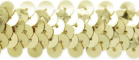 Expo International 2-Row Metallic Stretch Sequin Trim, Versatile Sequins for Crafts, Durable Trim for Costumes, Fashion, and Home Decor, Gold, 20-...