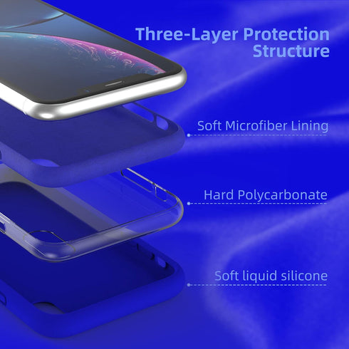 K TOMOTO Compatible with iPhone XR Case, Drop Protection Liquid Silicone Gel Rubber Full Body Bumper Cover with Soft Microfiber Shockproof Phone C...