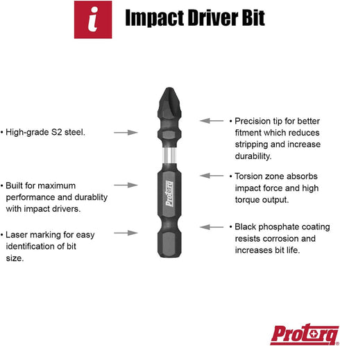 Impact Driving Accessory Set, 26-Piece,Industrial Strength, 1/4" Hex Shank...