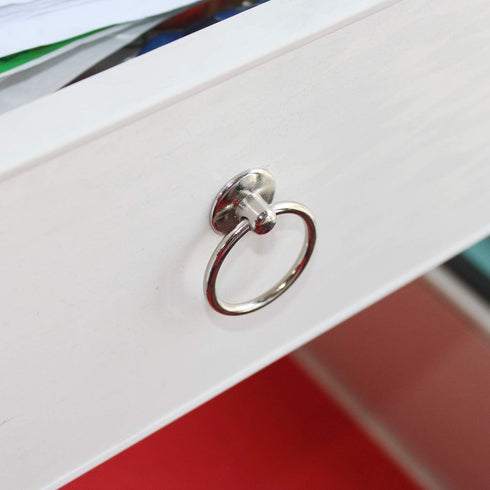 Kitchen Cabinet Handles, Metal Drawer Rings Pulls,Single Hole Cabinet Handles and Knobs,Bathroom Cabinet Hardware with Installation Screws (Silver...
