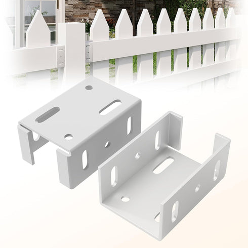 Aluminum Fence Bracket for Vinyl Fencing,Fence Bracket Used for Connecting Panel to Post,Vinyl Fence Brackets Fit 2.75in Rails,Heavy Duty Metal Fe...