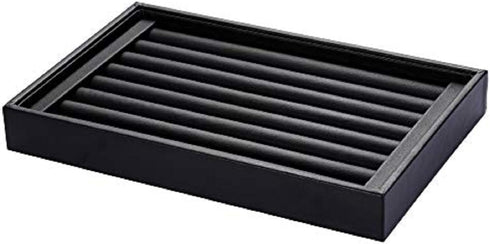 Velvet 7 Slots Ring Earrings Trays Showcase Display Jewelry Organizer (PU Leather)...