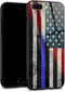 Compatible with iPhone SE 2022/2020/7/8 Case - Thin Blue Line American Flag Pattern with Soft TPU Bumper Protection...