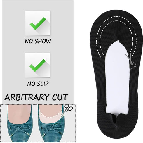 No Show Socks Womens Ultra Low Cut Liner Socks Non-Slip Invisible Liner Socks for Flats Heels Pumps, 5 Pairs, Sizes 5-8, 3 Black + 2 Nude...