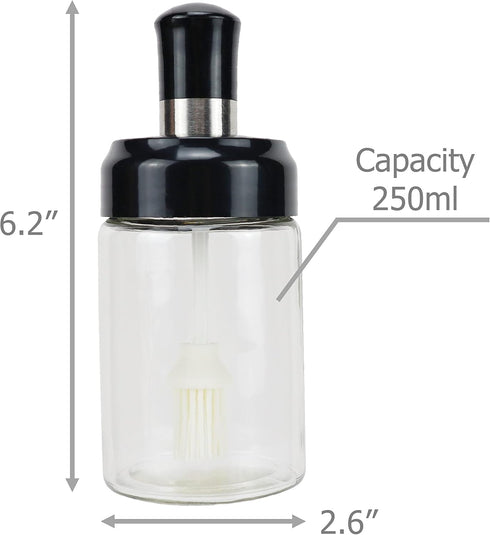 EIKS Oil Bottle with Silicone Brush for Cooking BBQ Kitchen...