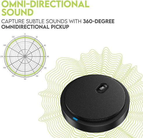 Conference USB Microphone, Computer Desk Mic with Mute Button and LED Indicator, Plug & Play Omnidirectional PC Laptop Mics for Online Meeting,Cla...