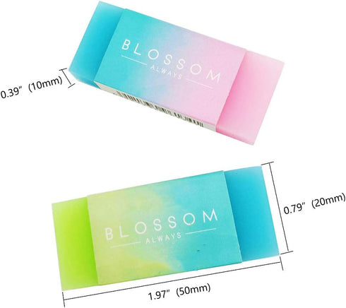 10 Pcs Colored Cube Pencil Erasers, Fruit Scented, Age-Resistant, Soft Flexible Rubber Jelly Erasers Cute Gradient Erasers for School Art Drawing,...