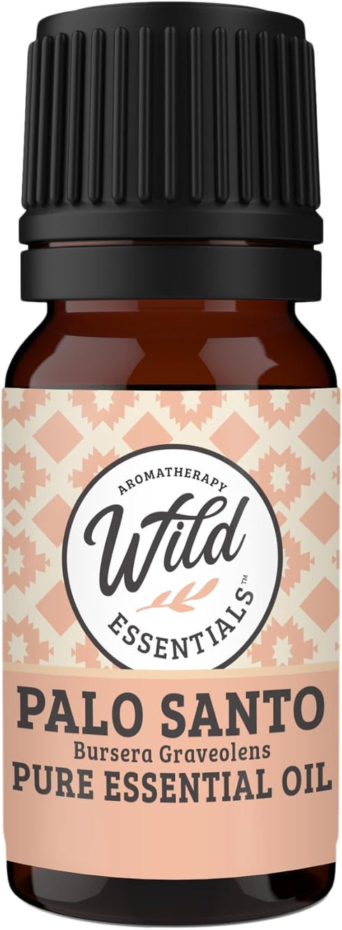 Wild Essentials Palo Santo Essential Oil - 10ml, Premium Grade, 100% Pure, Made and Bottled in The USA, Cleansing, Purifying, Relaxing, Smudge Oil...
