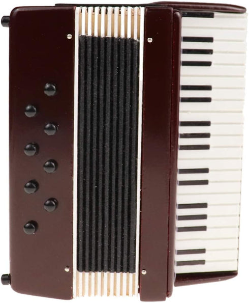 Dselvgvu Miniature Accordion with Case Mini Musical Instrument Replica Collectible Miniature Dollhouse Model Home Decoration (Red, 4.06"x3.53"x1.5...
