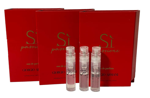 GIORGIO ARMANI Si Passione Sample Perfume Women Spray 1.2 ml / 0.04 oz - set of 3...