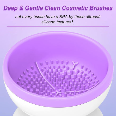 Purple Electric Makeup Brush Cleaner Machine, Windspeed Silicone Brush Cleaner Machine Beauty Blender Cleanser For Beauty Makeup Brushes, Christma...