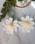 Crochet Daisy Car Accessories for Women Girls Cute Rear View Mirror Hanging Charms Handmade Daisy Flower Gifts for Crochet Lovers Car Decor Automo...