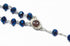Nazareth Store Deep Blue Crystal Beads Rosary Catholic Necklace Holy Soil Medal Cross Crucifix Velvet Bag...