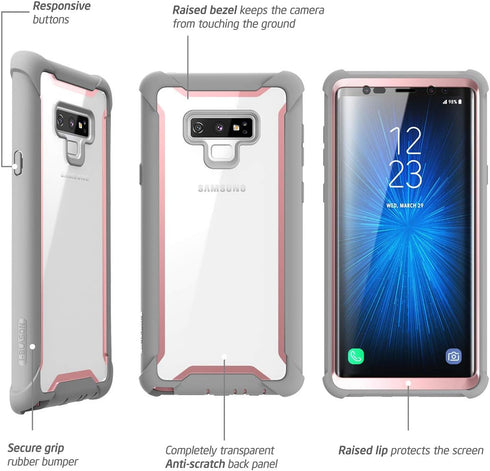 i-Blason Ares Designed for Galaxy Note 9 Case, Full-Body Rugged Clear Bumper Case with Built-in Screen Protector for Galaxy Note 9 2018 Release, P...