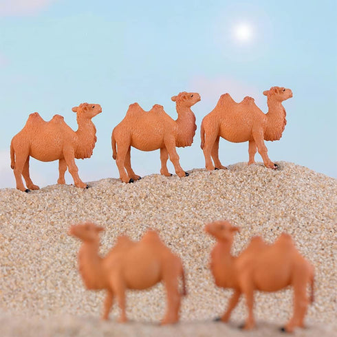 Hand Painted Camel Figurines Miniature Animal Statue Wildlife Bactrian Camel Figure Toy Cake Toppers Moss Landscape Decoration DIY Terrarium Craft...