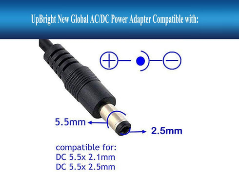 UpBright Car DC Adapter Compatible with Halo Bolt 57720 ACDC 58830 44400 1201 HALO1201 Jump Starter Power Bank CEN TECH 3 in 1 Portable Battery Pa...