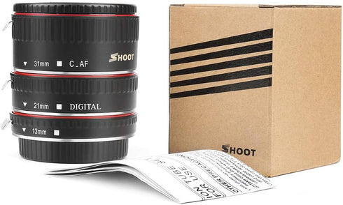 D&F AF Auto Focus Macro Extension Tube Set EOS EF/EF-S Lens Close-ups for Canon EOS EF Lens Such as Canon 7D,500D,600D,700D,5D, Rebel T2i, T3i, T5...
