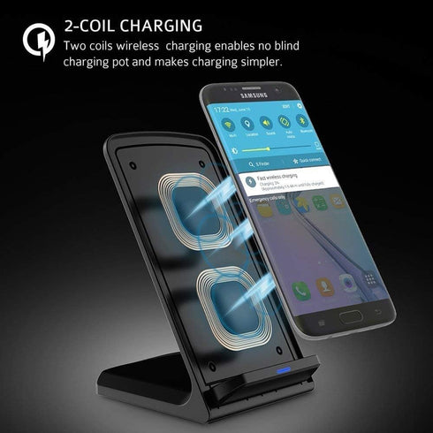 Fast Wireless Charger Stand for Samsung Galaxy S25 S24 S23 S22 Ultra/S21/Note 20/S20/S10+/S10e/S9/ S8+/S7 Edge Note 9/8 Qi Charging Dock for iPhon...