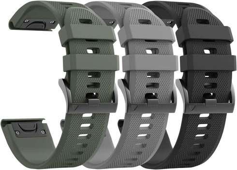 ANCOOL for Fenix 5/6/7 Band 22mm Soft Silicone Watch Bands Compatible With Garmin Fenix 5 Plus/6 Pro/8 47mm/7 Pro/Approach S60/S62 Band(Black,Grey...