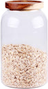 Large Glass Food Canisters, 93 FL OZ(2750ml) Kitchen Serving Stoarge Container with Airtight Wooden Lids, Cereal Dispenser Jars for Spaghetti Past...