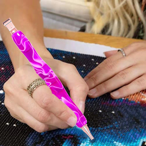 Praise V Do Ergonomic Diamond Painting Art Drill Bead Dot Pen Kit with Screw Steel Silver Metal Tip Nibs Placers Roller Tool Accessories for 5D Di...