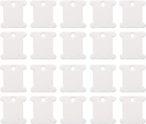 Floranea 50 Pcs Floss Bobbins for Cross Cotton White Stitch Thread Holder Card Embroidery Floss Organizer for Craft Art DIY Sewing Storage Accesso...