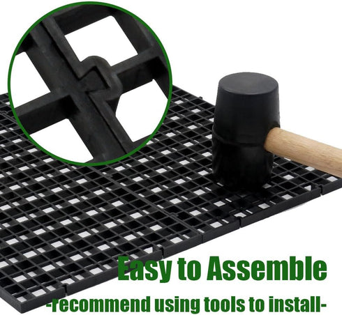 8 Pieces 11.8x11.8in (30X30cm) Aquarium Grid Plastic, Fish Tank Divider, Egg Crate for DIY Filtration and Bottom Protection in Aquascaping (Black-...