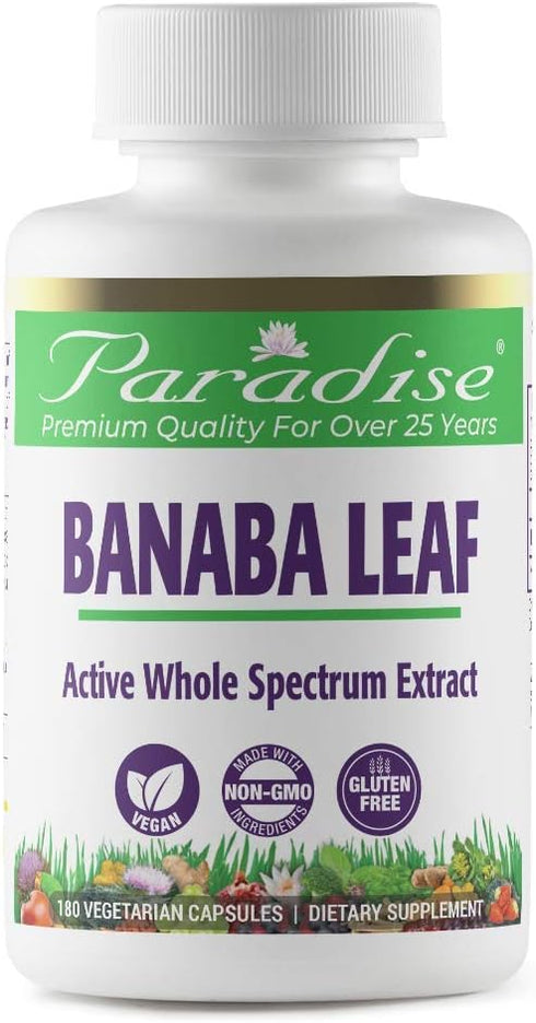 Paradise Herbs, Banaba Leaf, 12:1 Concentrated Extract, 250 mg, Vegan, Gluten-Free, Non-GMO, 180...
