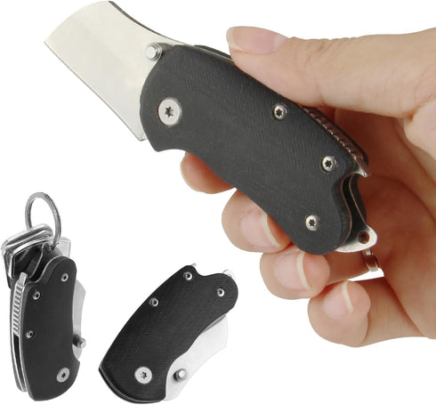 Small Folding Pocket Knife, G10 Handle Small EDC Knife, 1.8 Inch Blade Mini Keychain Knife with Bottle Opener, Perfect EDC Tool for Women Teens Me...