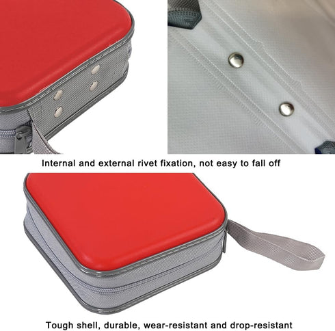 48 Capacity CD Case, Portable Hard Plastic DVD Storage Case, CD Carrying Case, Car Home Travel CD/DVD Organizer (Red 48)...