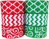 Christmas Ribbon 30 Yards(6 X 5yds) 1 Inch Red Green Grosgrain Ribbon Chevron Swirl Quatrefoil Printed...