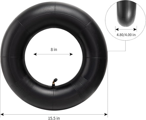 Heavy Duty 4.80-8/4.00-8 Inch Replacement Tire Inner Tube, 4.80/4.00-8 Innertube with TR87 Angled Valve for Wheelbarrows, Mowers, wagons and More ...