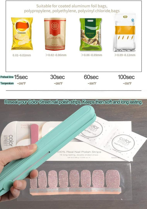 Hand-held Heat Sealer for Food Plastic Bags, Portable Mini Sealing Machine for Mylar Aluminum Foil Packaging Bag...