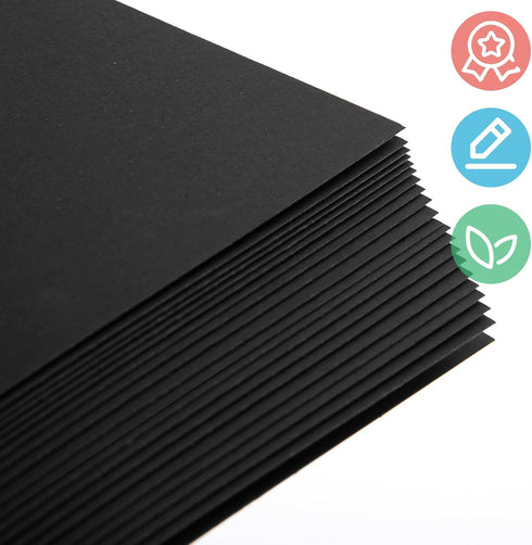 Koogel 27 Sheets Black Cardstock for Kids, A4 Craft Paper Black Heavy Weight Card Stocks for Card Making Kids Art Crafts Scrapbooking...