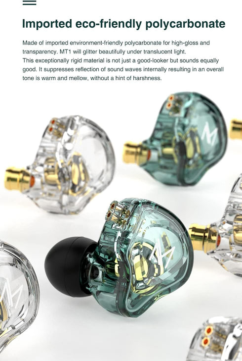 FEDAI TRN MT1 1DD HiFi Earphone Headphones, TRN MT1 in-Ear Earbuds with New 10mm Composite Magnetic Dynamic Driver Over Ear Headset with Detachabl...