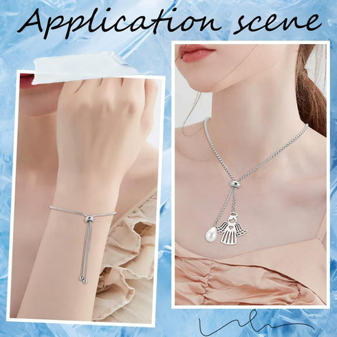 SUNNYCLUE 1 Box 48Pcs Stainless Steel Slider Beads 4 Sizes Stoppers Beads with Rubber O Rings Inside Rondelle Beads Stoppers Round Silicone Spacer...