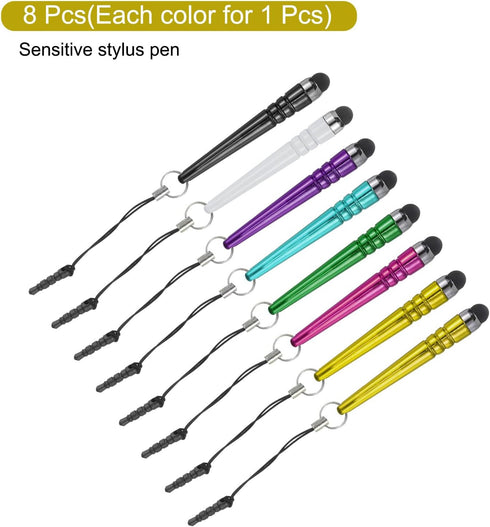 MECCANIXITY 8pcs Metallic Stylus Pen for Touch Screens Aluminum Alloy Mini Metal Capacitive Pens for Universal All Touchscreen Devices...